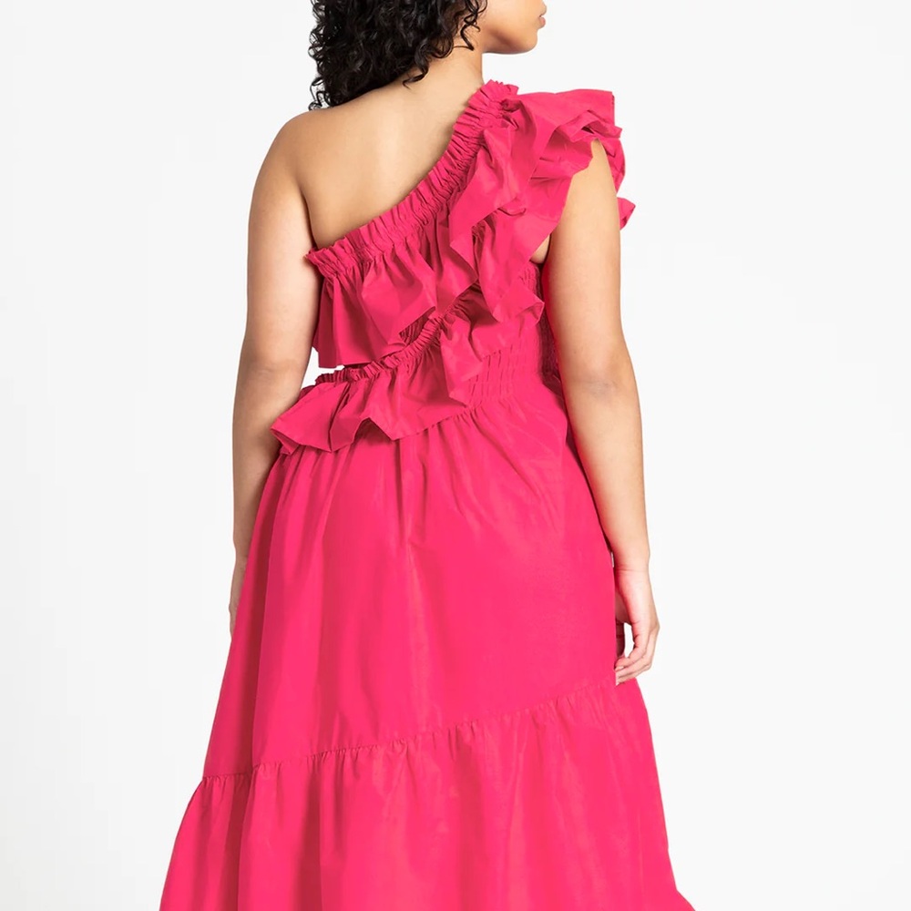 Eloquii Plus Size One Shoulder Dramatic Ruffle Dr… - image 2